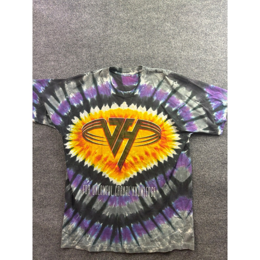 Vintage Van Halen T-Shirt Mens M Tie Dye 1991 F.U.C.K. Tour Single Stitch